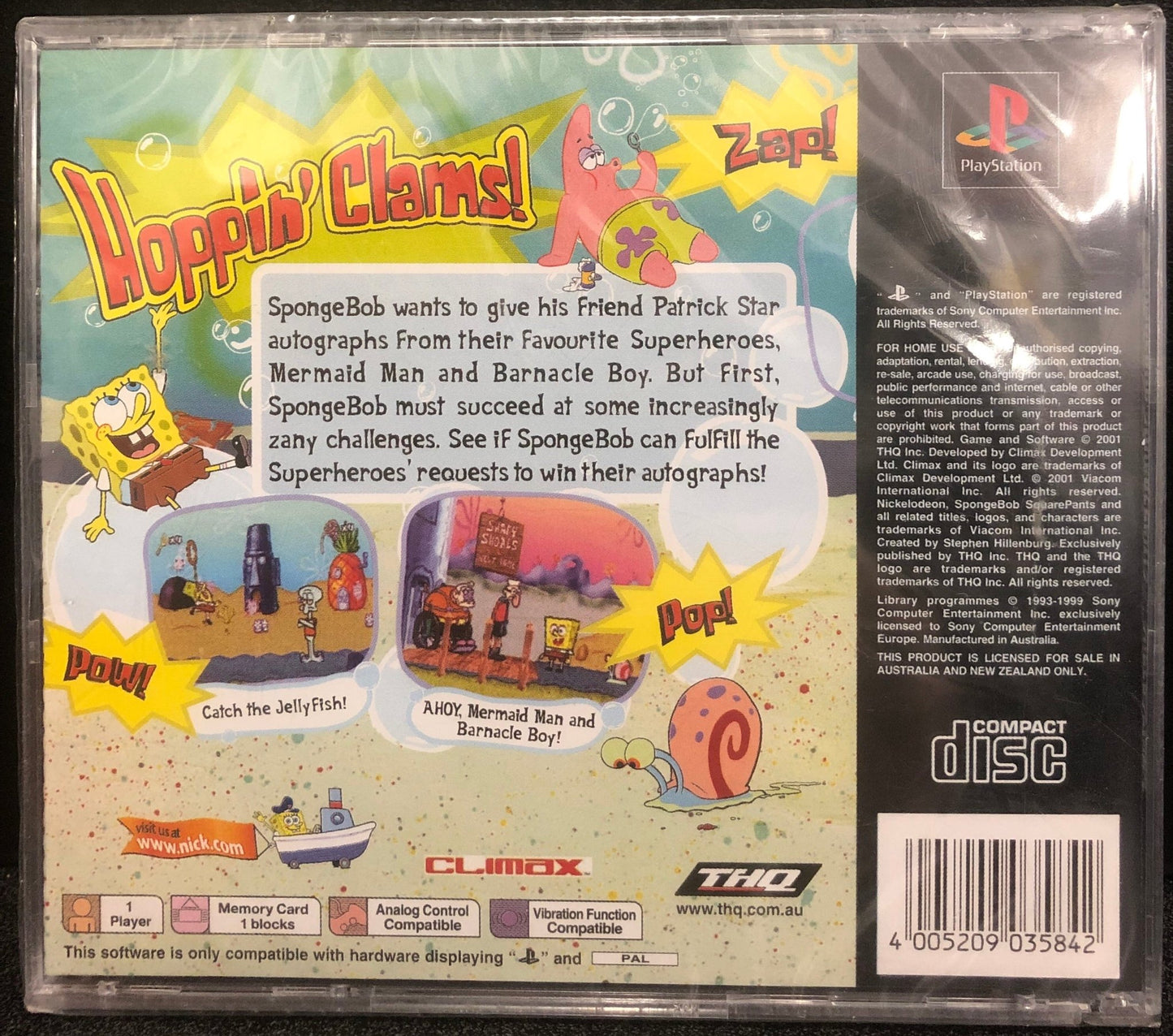 Spongebob Squarepants: Supersponge PS1 (Factory Sealed) - Gametraders Modbury Heights