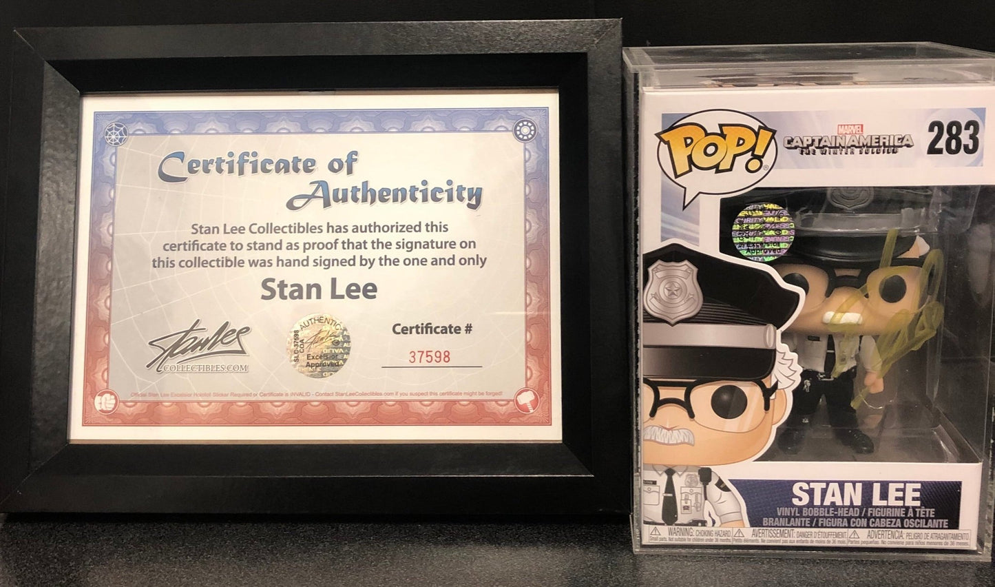 Stan Lee - Cameo Captain America 2: The Winter Soldier US Exclusive Pop! Vinyl Hand Signed - Gametraders Modbury Heights
