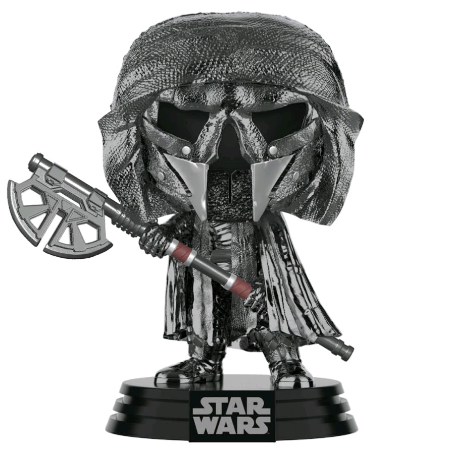 Star Wars - Knight of Ren Long Axe Episode IX Rise of Skywalker Hematite Chrome Pop! Vinyl - Gametraders Modbury Heights