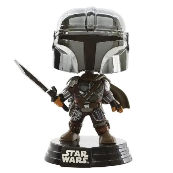 Star Wars: The Mandalorian - Mandalorian with DarkSaber Glow Metallic US Excl Pop! Vinyl - Gametraders Modbury Heights