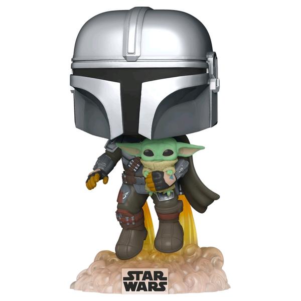 Star Wars: The Mandalorian - Mandalorian with the Child Jetpack Flying Pop! Vinyl - Gametraders Modbury Heights