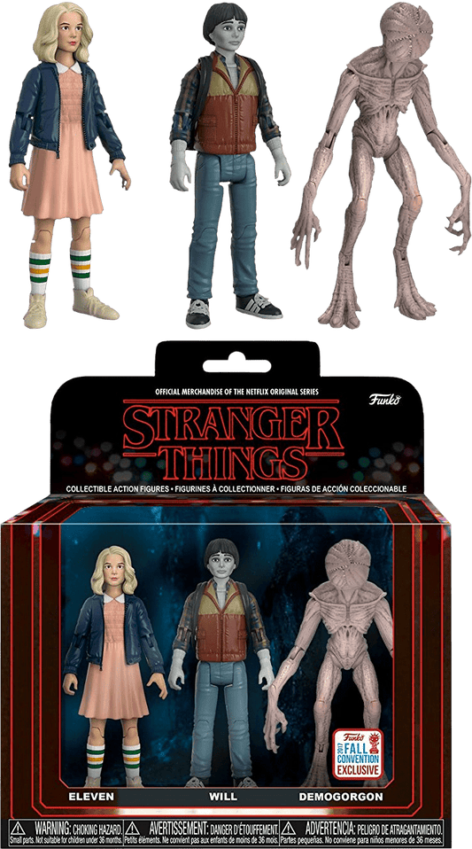 Stranger Things - Eleven, Will & Demogorgon NYCC 2017 US Exclusive Action Figure 3 - pack - Gametraders Modbury Heights