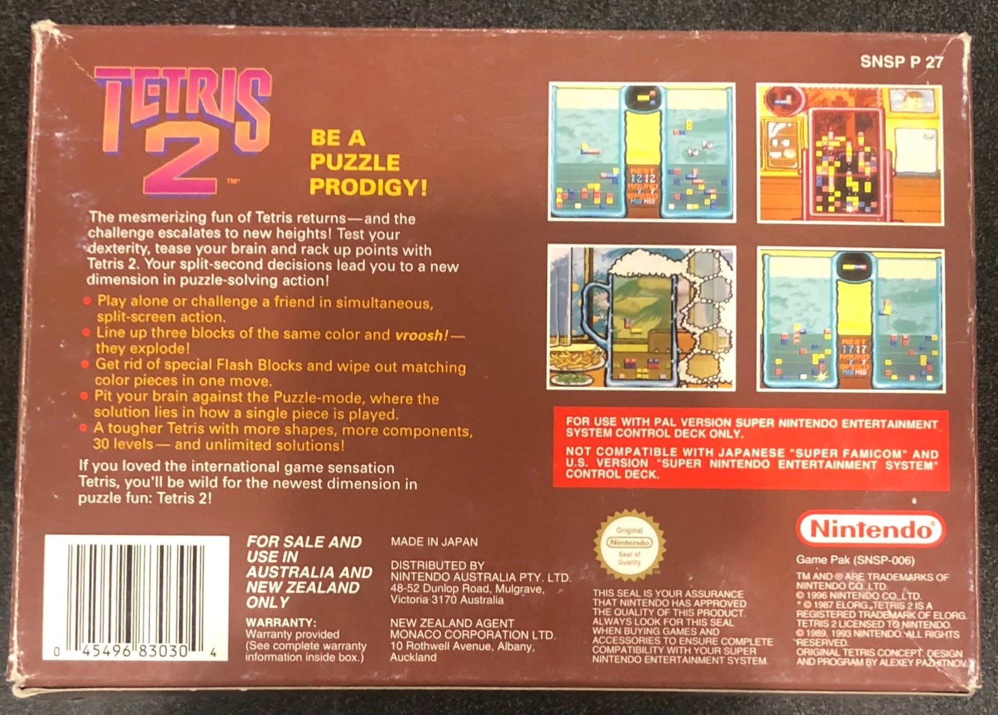 Tetris 2 SNES Boxed - Gametraders Modbury Heights