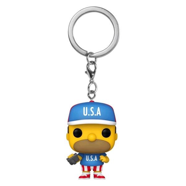 The Simpsons - Homer USA Pocket Pop! Vinyl Keychain - Gametraders Modbury Heights