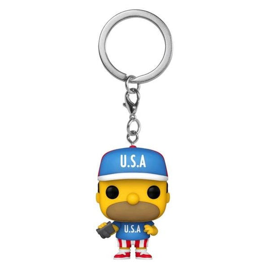 The Simpsons - Homer USA Pocket Pop! Vinyl Keychain - Gametraders Modbury Heights