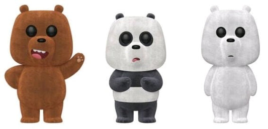 We Bare Bears - Grizz, Panda & Ice Bear Flocked Pop! Vinyl 3 - pack - Gametraders Modbury Heights