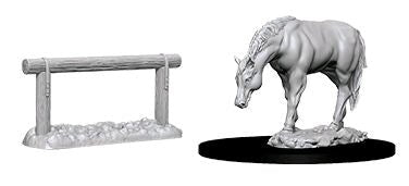 Wizkids - Deep Cuts Unpainted Miniatures: Horse & Hitch - Gametraders Modbury Heights