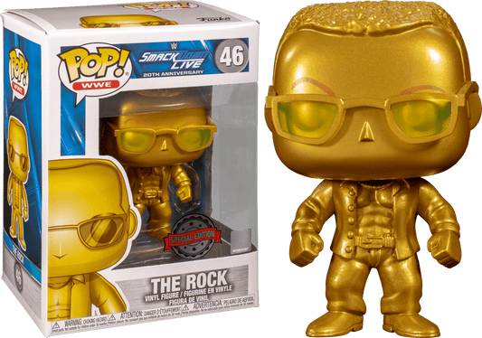WWE Smackdown Live 20th Anniversary The Rock Gold Metallic Pop! Vinyl - Gametraders Modbury Heights