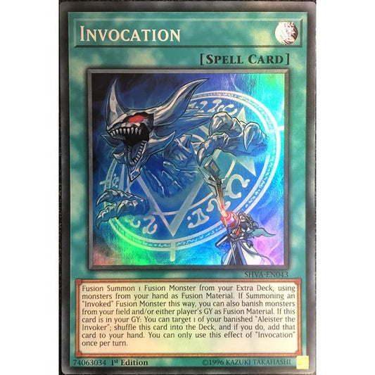 Yugioh - Invocation SHVA - EN043 Super Rare 1st Edition Single - Gametraders Modbury Heights
